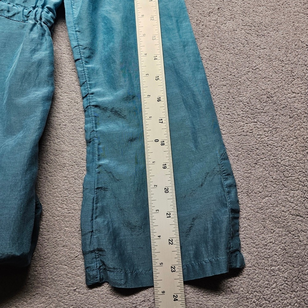 Athleta Cotton Silk Tunic Dress Womens Medium Blue Ombre V-Neck Tie Waist - Picture 6 of 12